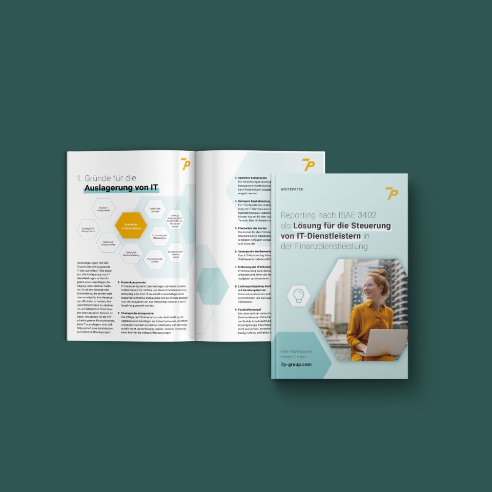 Open white paper on reporting in accordance with ISAE 3402 next to its cover page